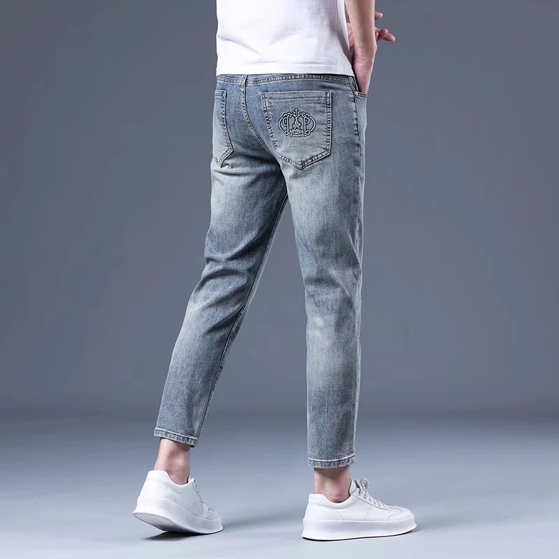 Cebrodz高端九分牛仔裤男夏季薄款2025新款9分男款潮牌痞帅休闲裤