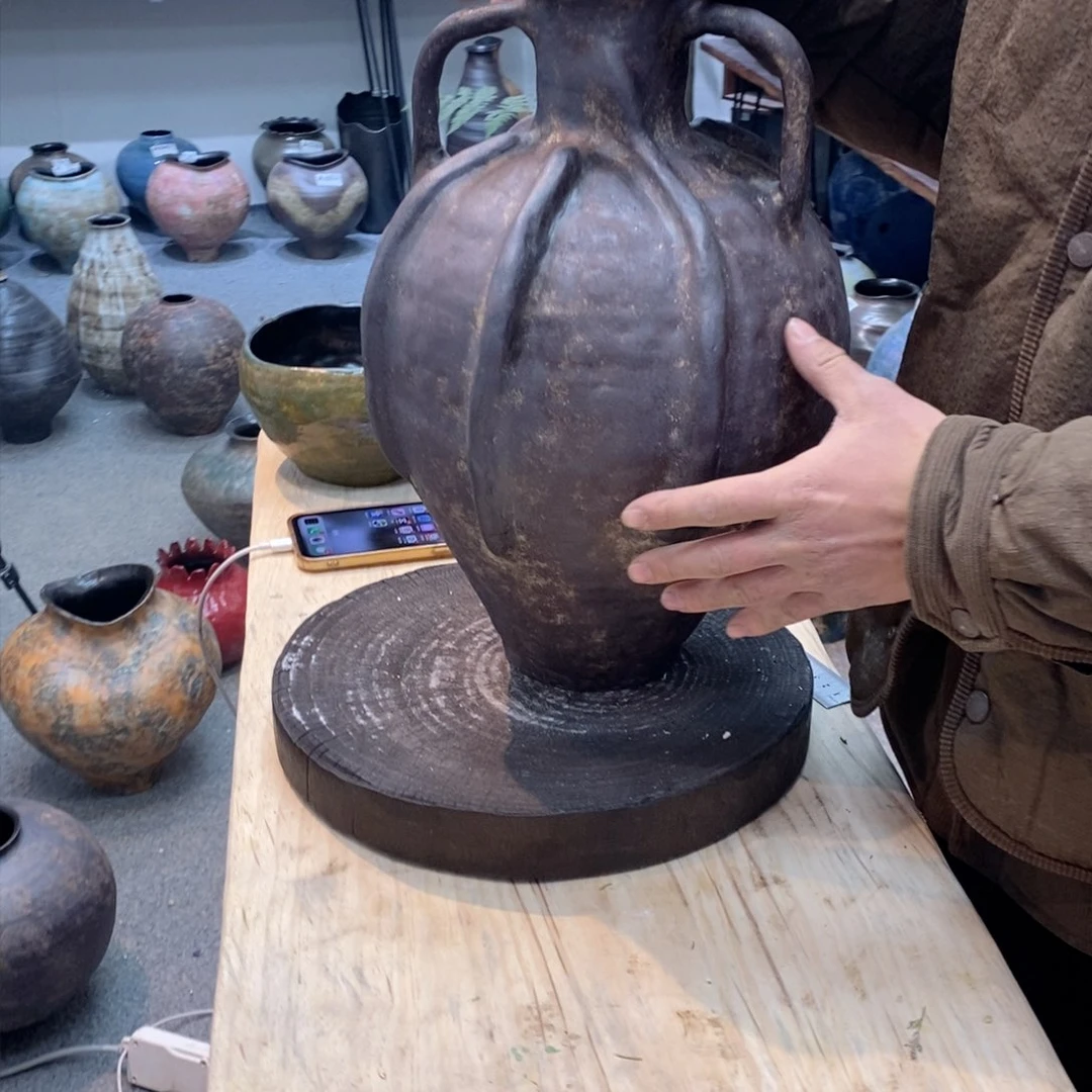 瓶景德镇手工花器 盘泥 微瑕 包破损不包售后