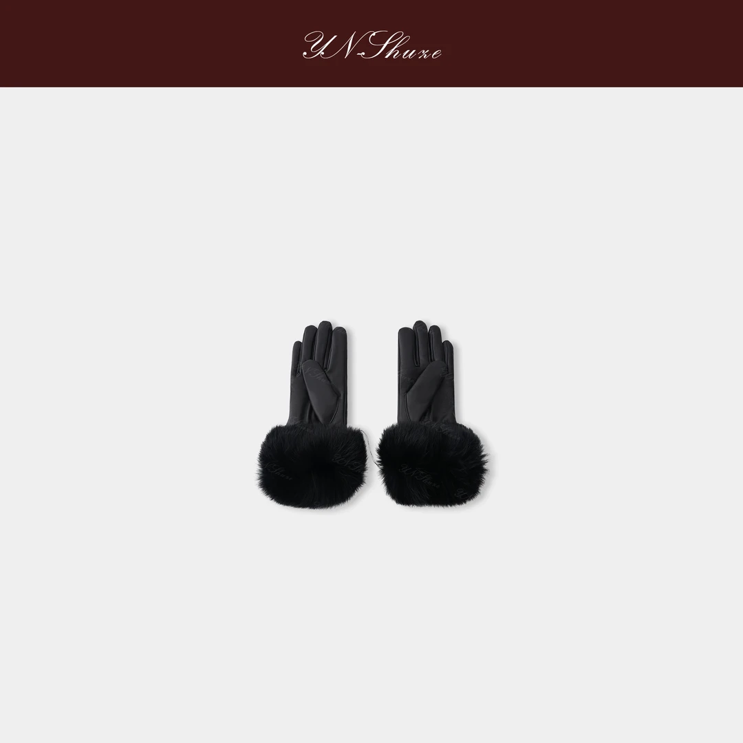 YN-SHUZE手套通用厚款小羊皮兔毛手套冬季SZ-YNB-DP0851