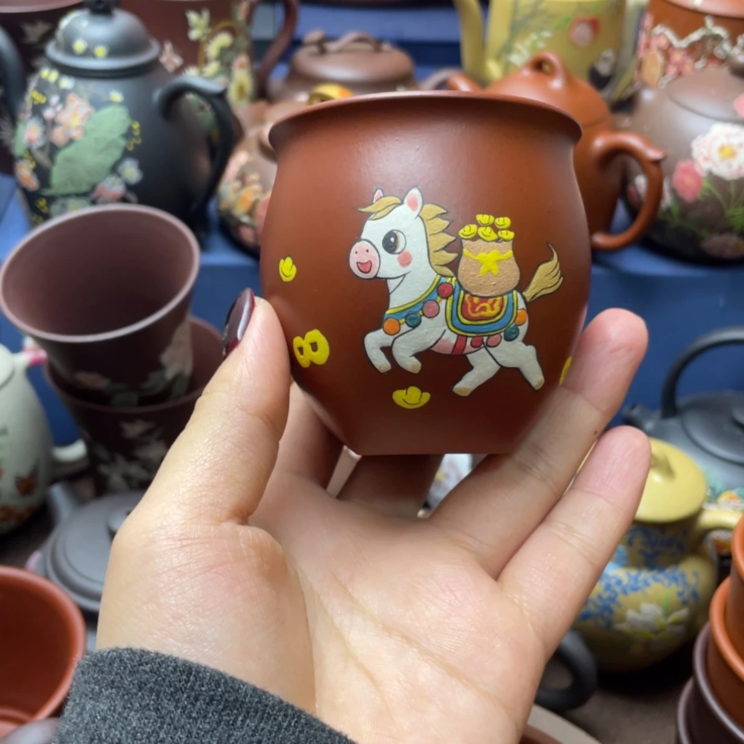 茶杯红泥紫砂主人杯150cc