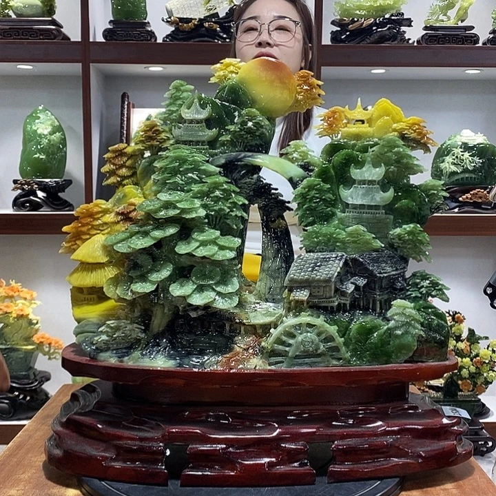 用***）玉山水摆件 玄关摆件
