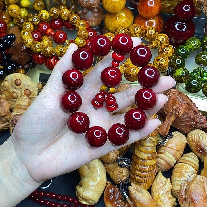 松木琥珀木文玩手串