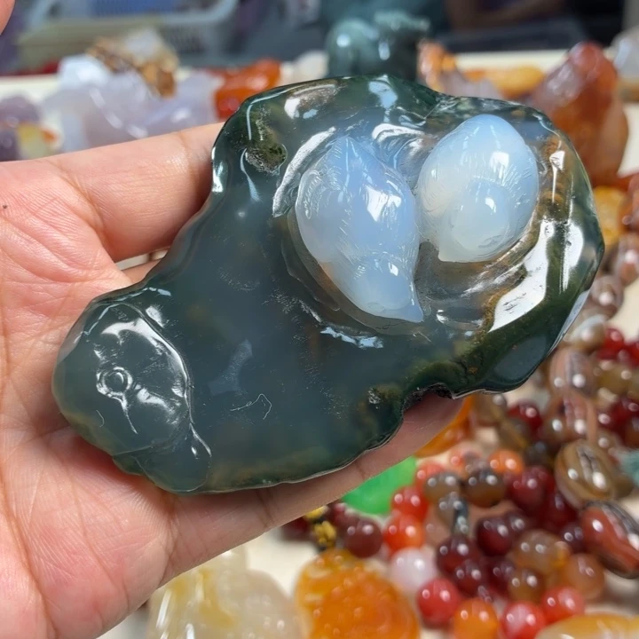 玛瑙/玉髓未镶嵌吊坠(不含链)