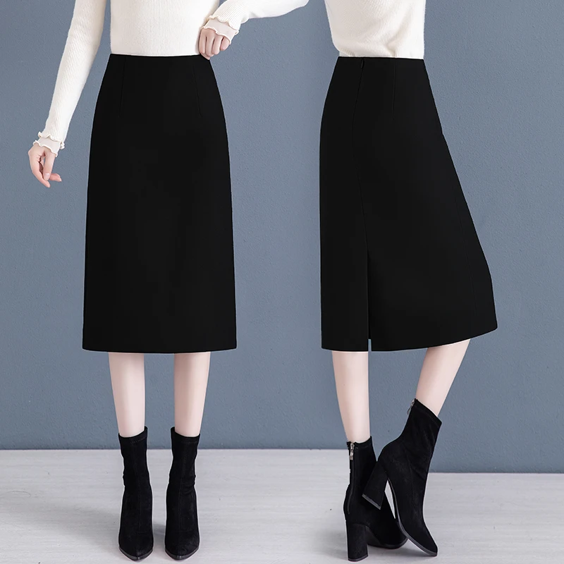 夏季单层中长款休闲风裙子时尚拉链开叉半身裙高腰多巴胺服装女