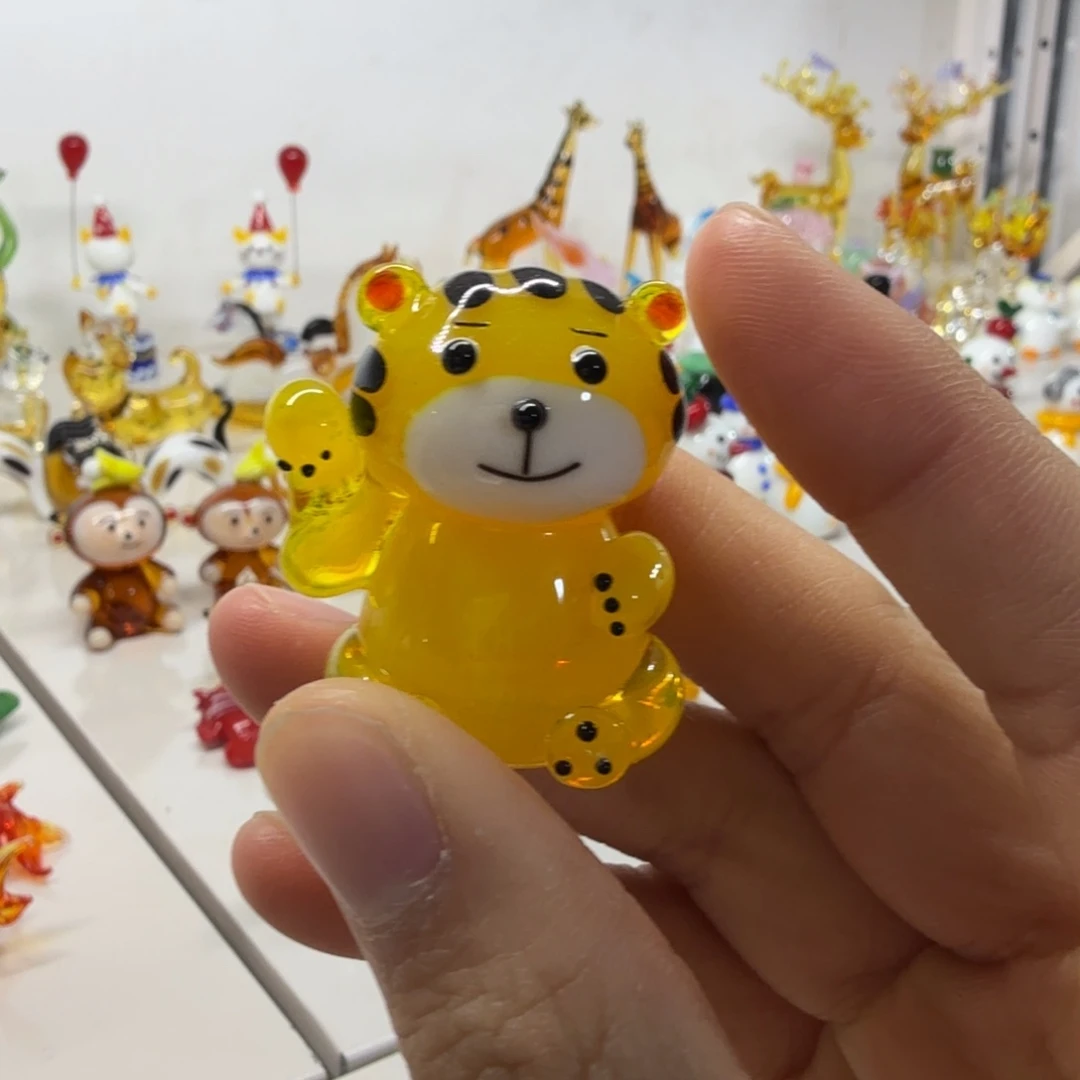 琉璃手工艺品招财小老虎