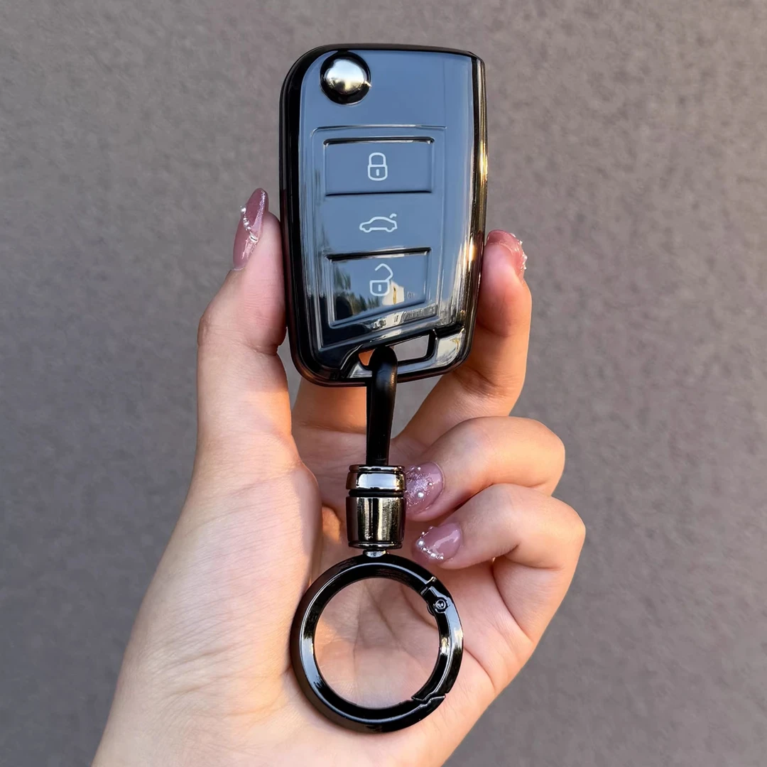 大众朗逸透明速腾汽车钥匙套帕萨特迈腾保护壳探岳高尔夫宝来扣包