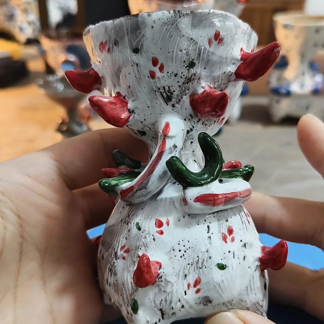 陶瓷手作陶瓷孤品烛台摆件家居饰品摆件