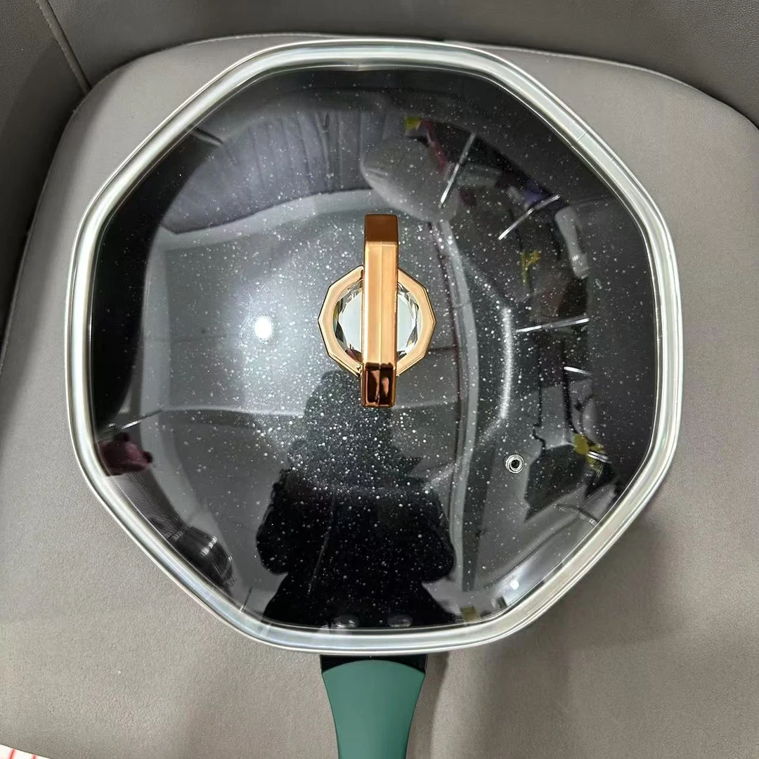 W825不粘八角炒锅家用炒菜煎炒锅无油烟麦饭石2