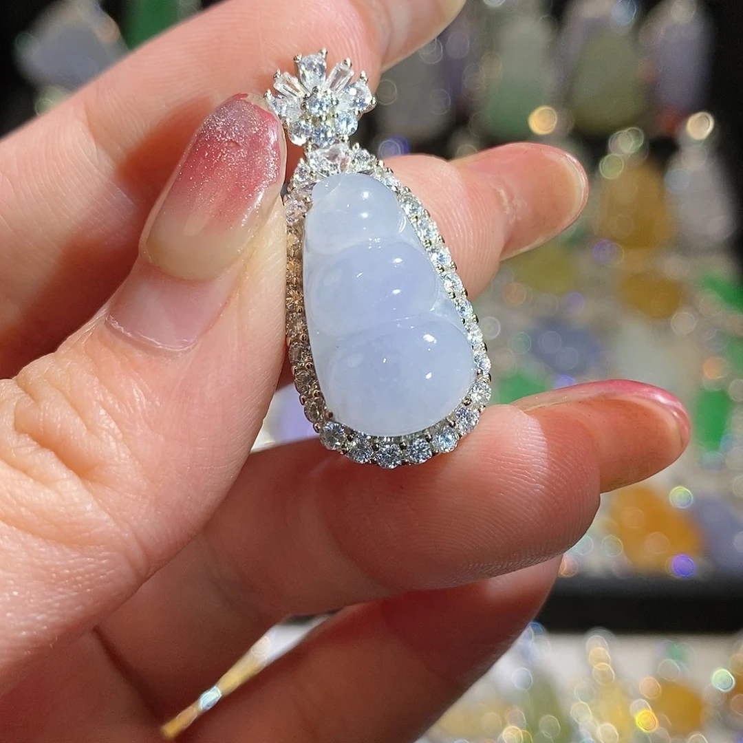 翡翠银S925镶嵌颈饰天然翡翠