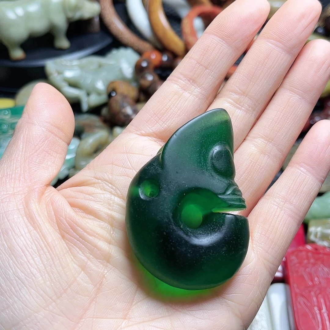 白玉菩提吊坠摆件