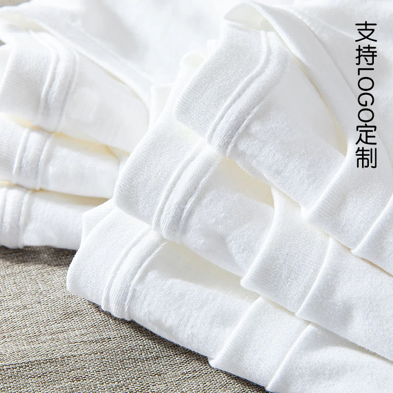 直发重磅棉质长袖恤女男女纯色白色圆领百搭打底衫时尚显瘦宽松