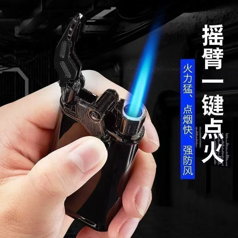 新款电话摇臂机高档直冲充气打火机防风网红金属个性定制男友礼物