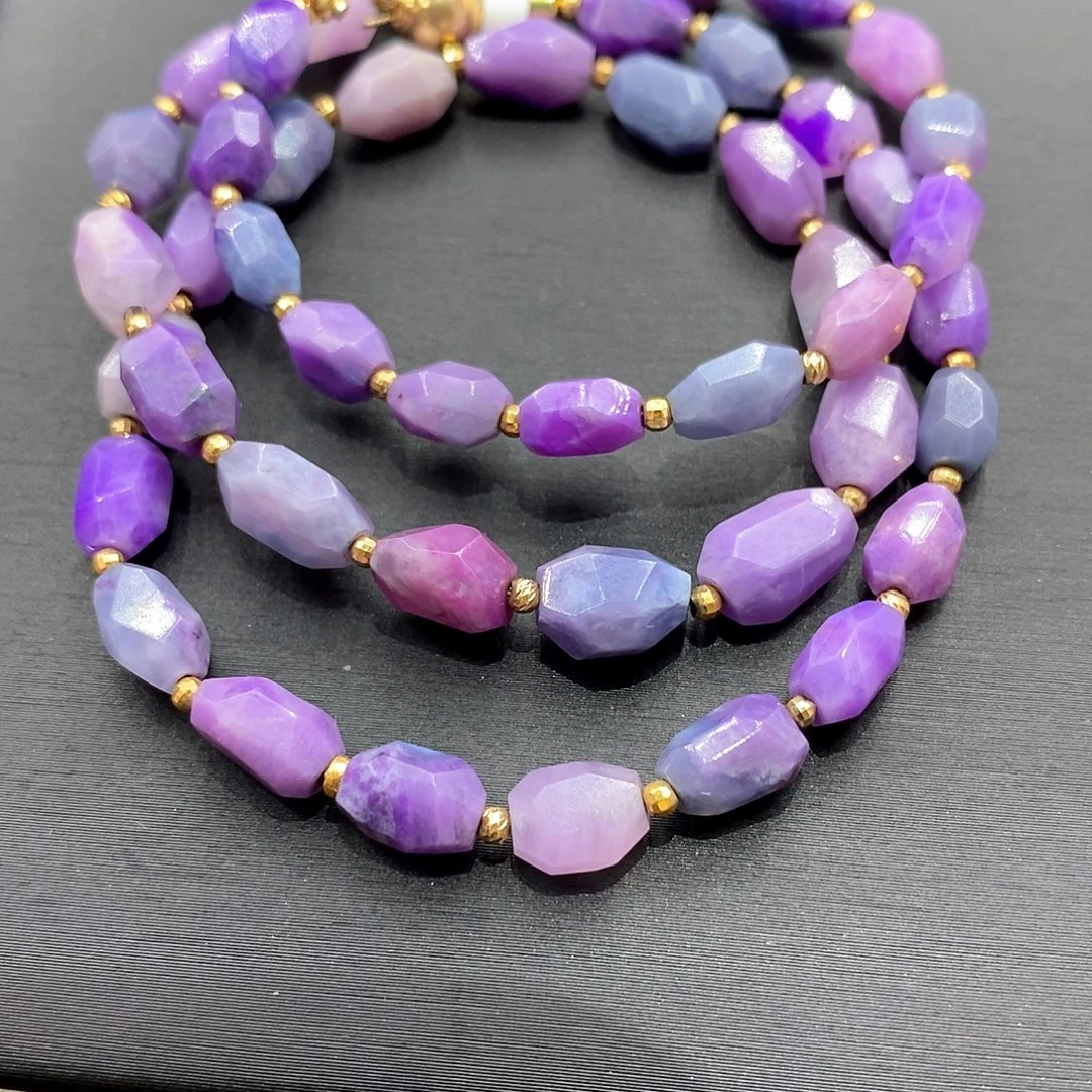 苏纪石（舒俱来）未镶嵌南非舒俱来玉化钻切项链