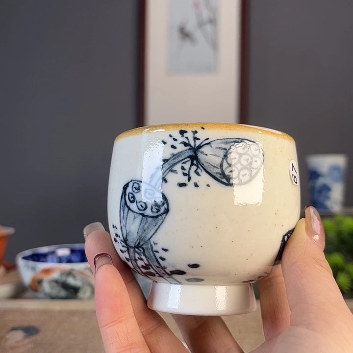 摆件景德柴烧茶杯多人