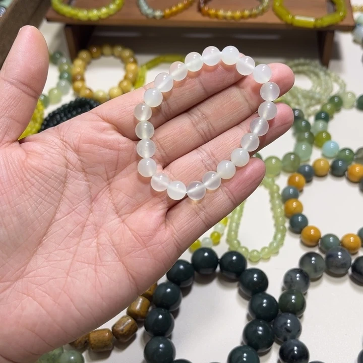 蛇纹石玉未镶嵌手链卡8