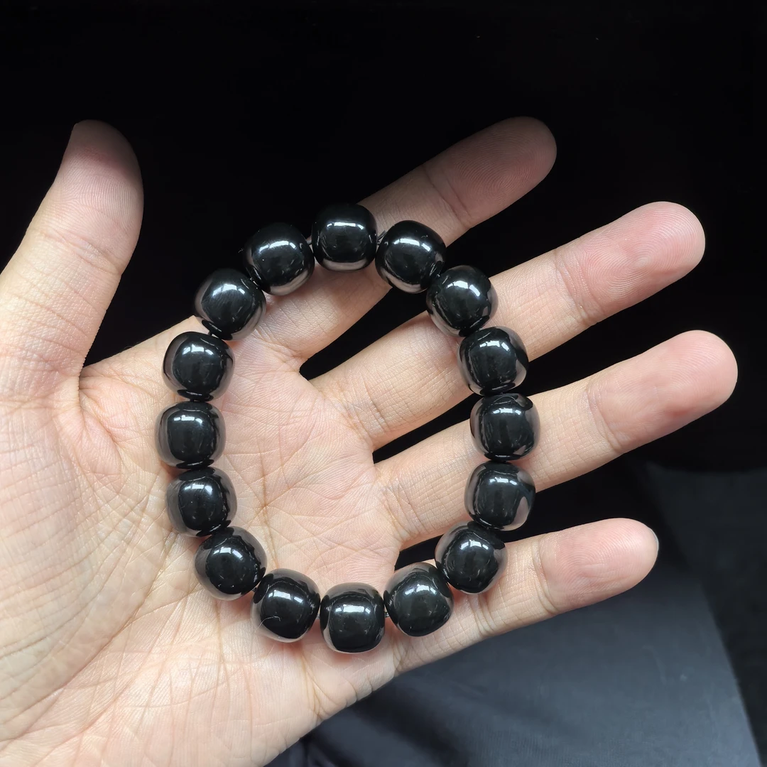 和田玉青玉卡14老型精工高品质手串