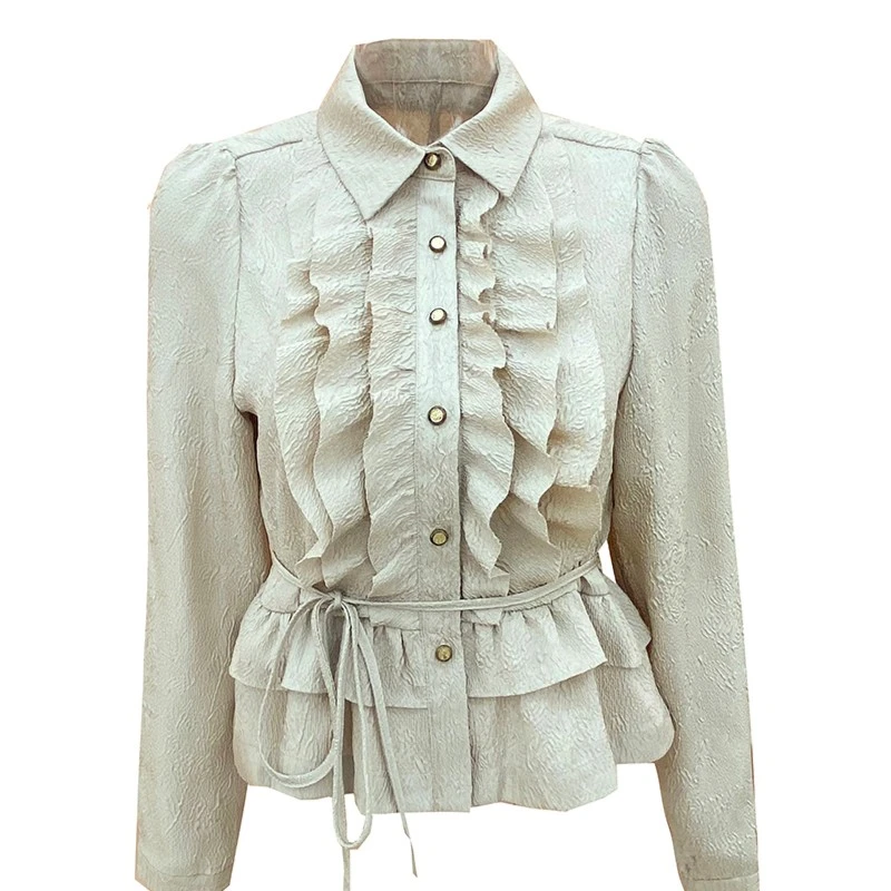 【小铃铛】BN16011806荷叶边衬衫