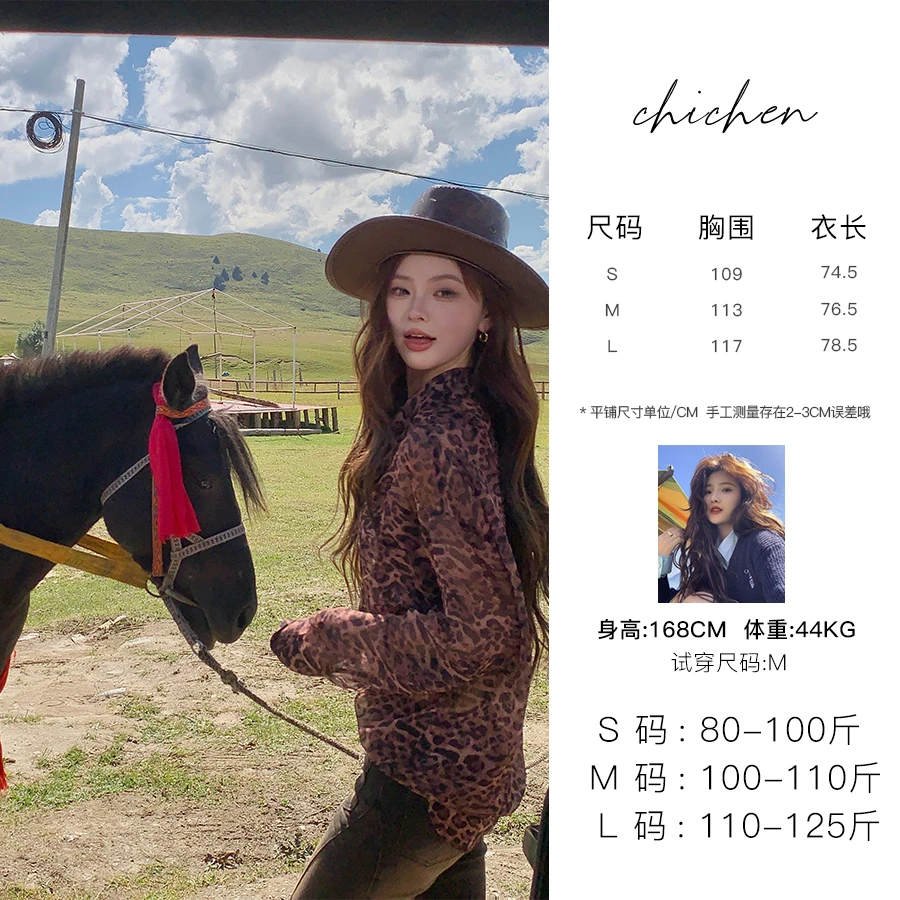 CHICHEN 《气质时髦精》轻薄豹纹宽松衬衫