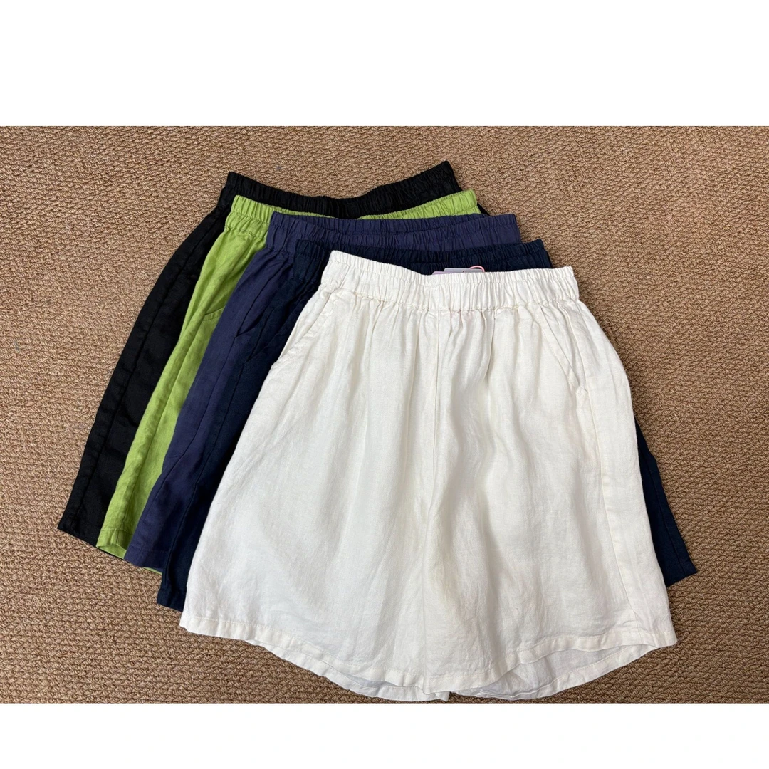 新款重磅9支汉麻情侣款短裤显瘦纯色（裤长50，臀围120）