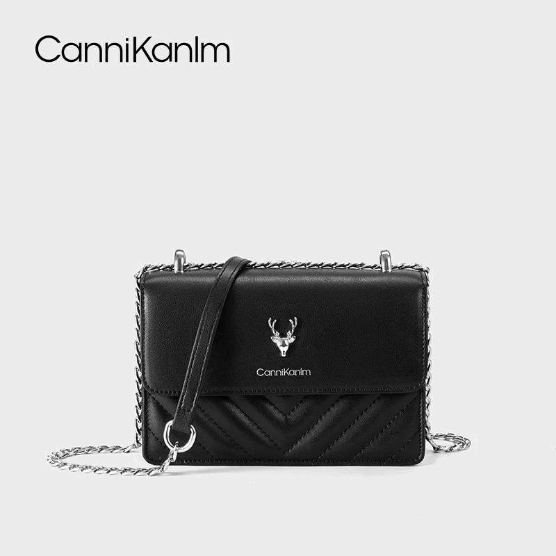 CanniKanlm官方正品真皮小方包女2025新款高级通勤轻奢单肩斜挎包