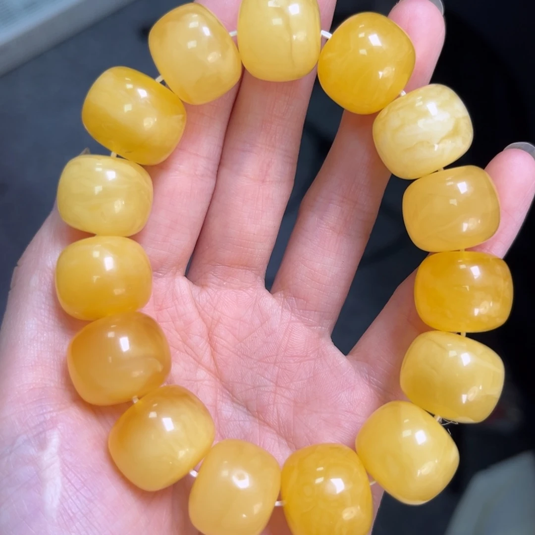 裸石琥珀未镶嵌17+黄白花老型