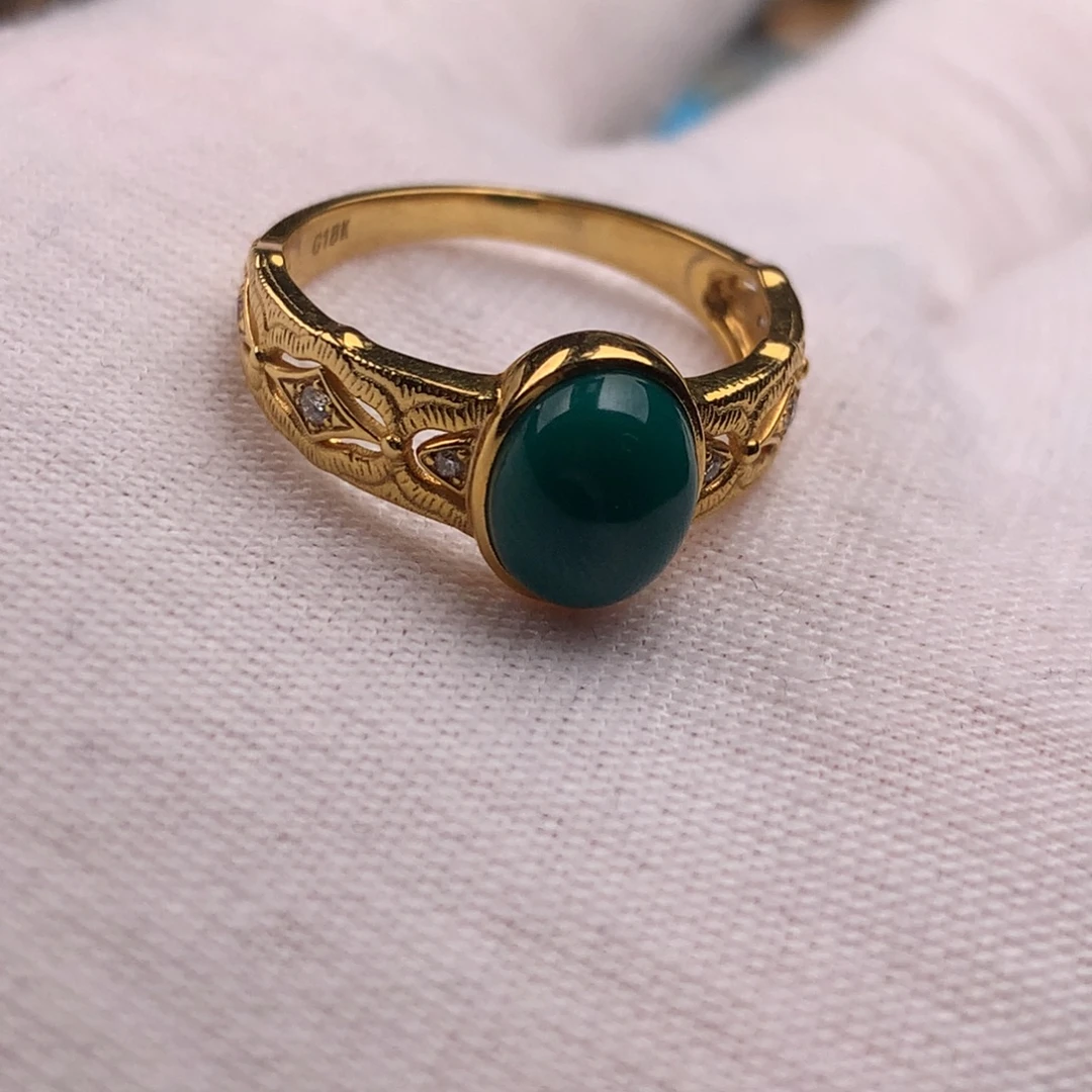 绿松石18K金镶嵌发饰