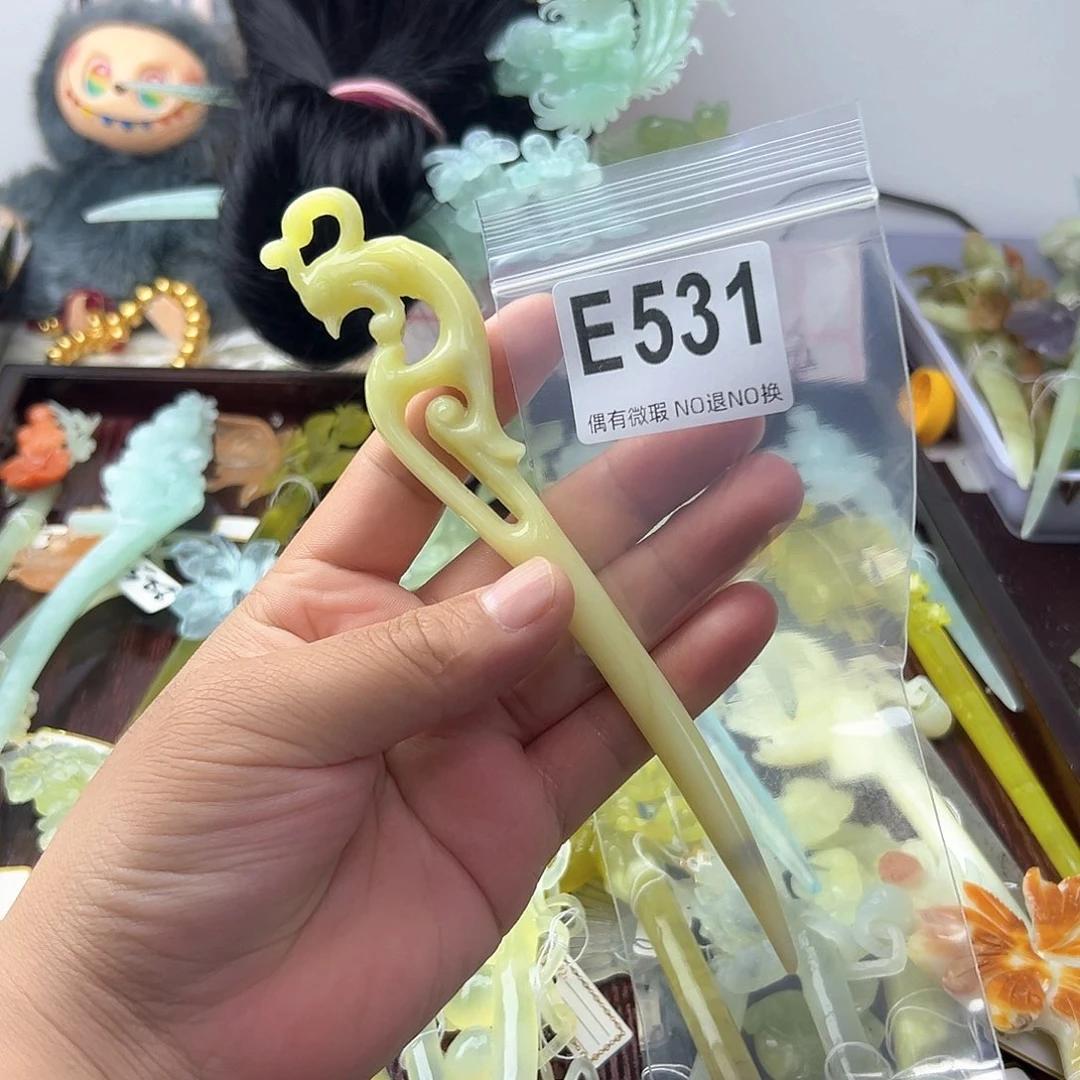 合金蛇纹石玉发饰皮****～