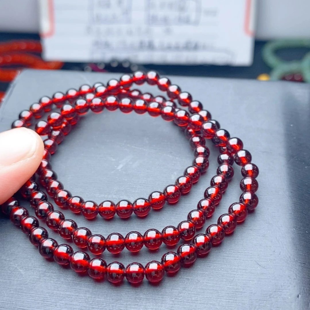 是***⁶未镶嵌石榴石手链天然4.9毫米毕业级清仓