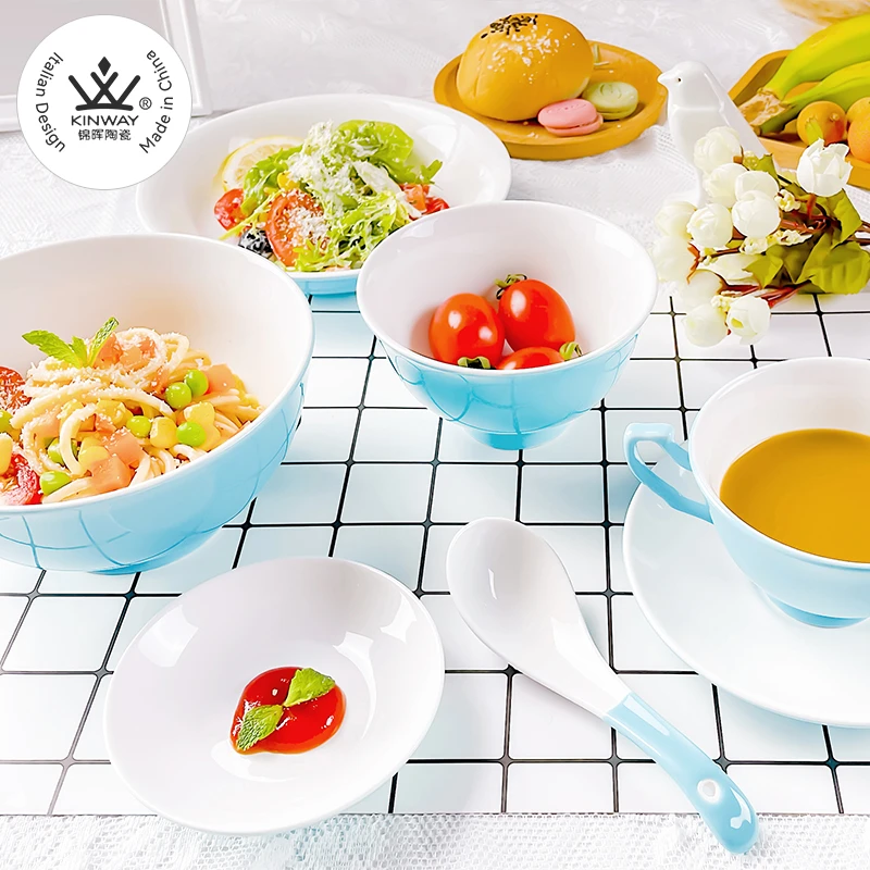 【虾米专属 洛丽塔32头】锦晖陶瓷简约甜美家用创意餐具套装