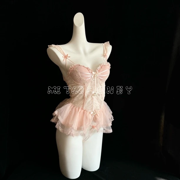 蜜桃Honey［蝴蝶结下］法式性感睡裙睡衣