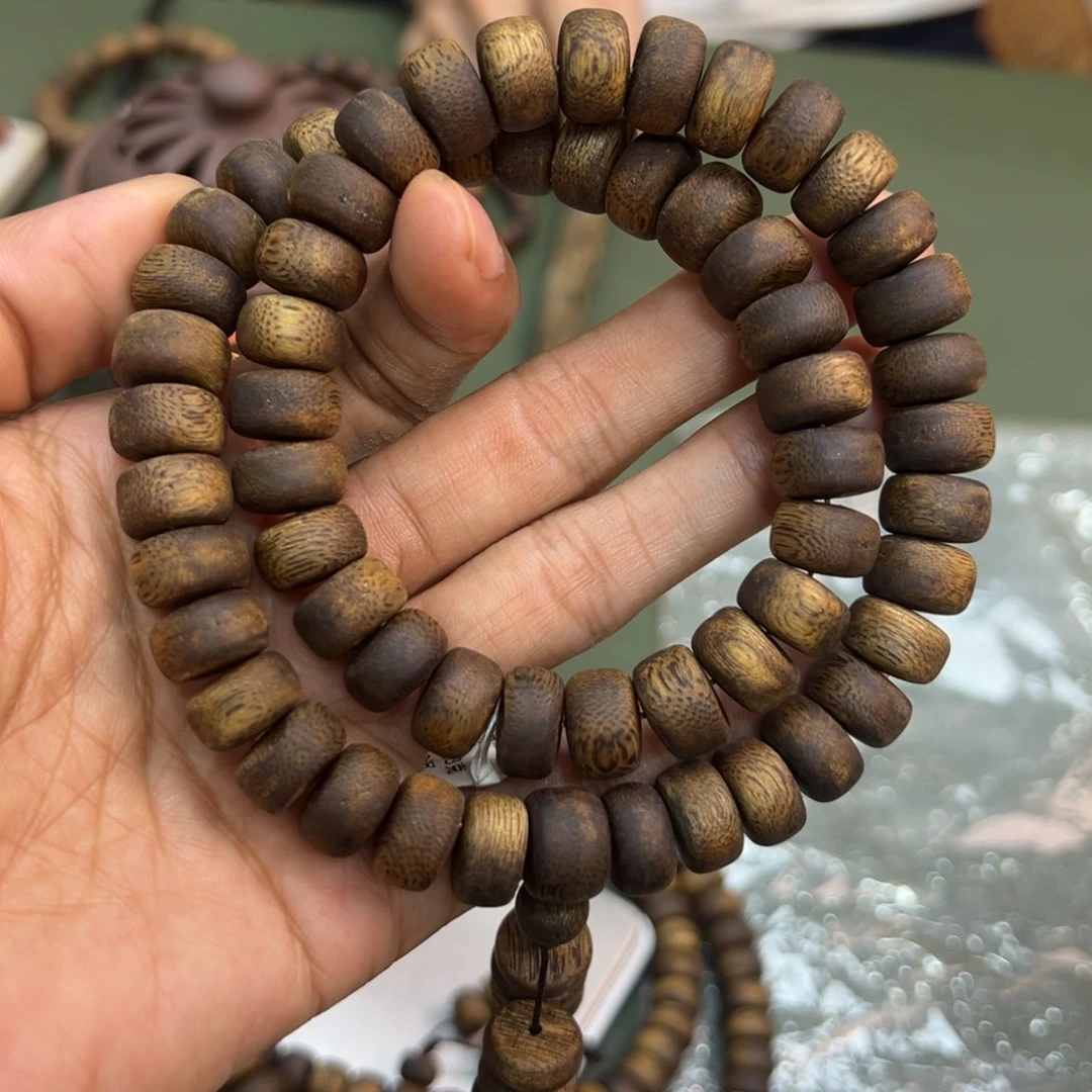 沉香手串张勺子算盘珠卡1.2/33g双圈多样性发一