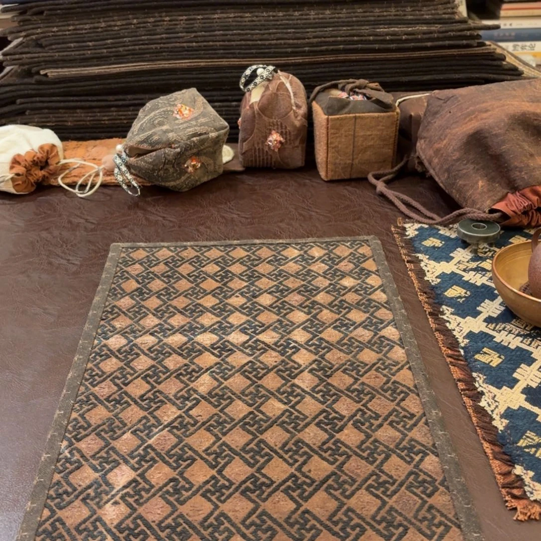 山***季柿染老织锦茶席嘎嘎好