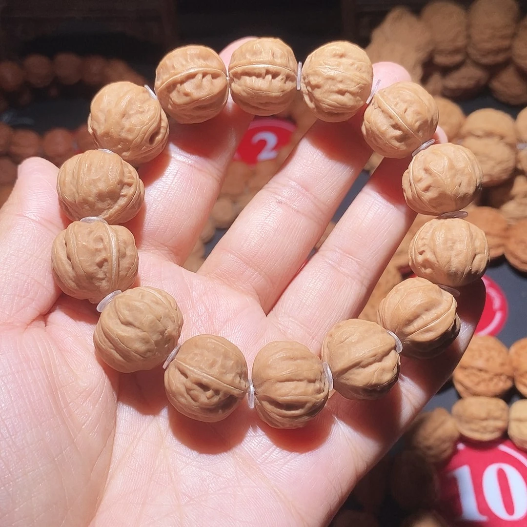 文玩核桃手串18尺赤龙京八棱手串全品白茬
