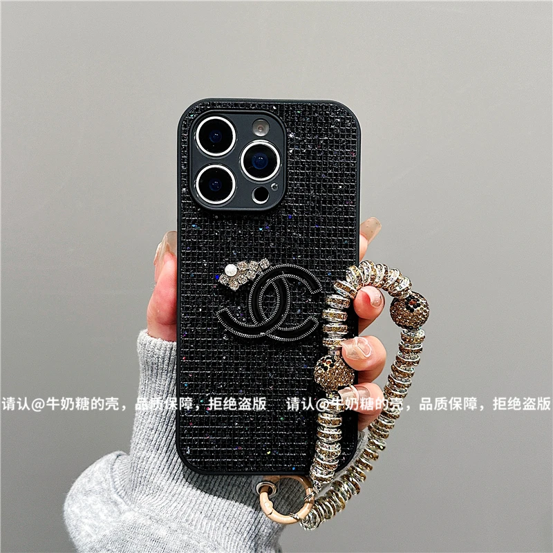 肤感直边黑闪钻适用苹果iPhone17/华为荣耀/OPPO/VIVO/小米手机壳