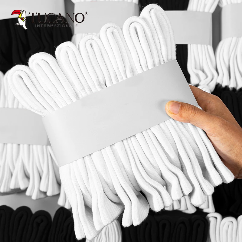 TUCANO白色毛巾底袜子男春夏棉袜中筒袜吸汗防臭透气篮球运动长袜