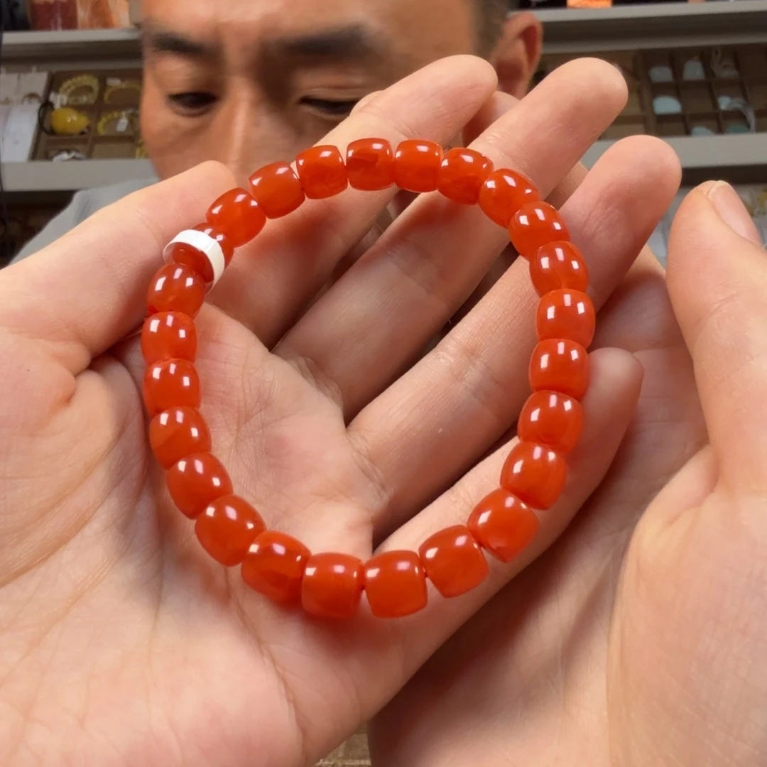 南红玛瑙未镶嵌颈饰tx600南红直切手串