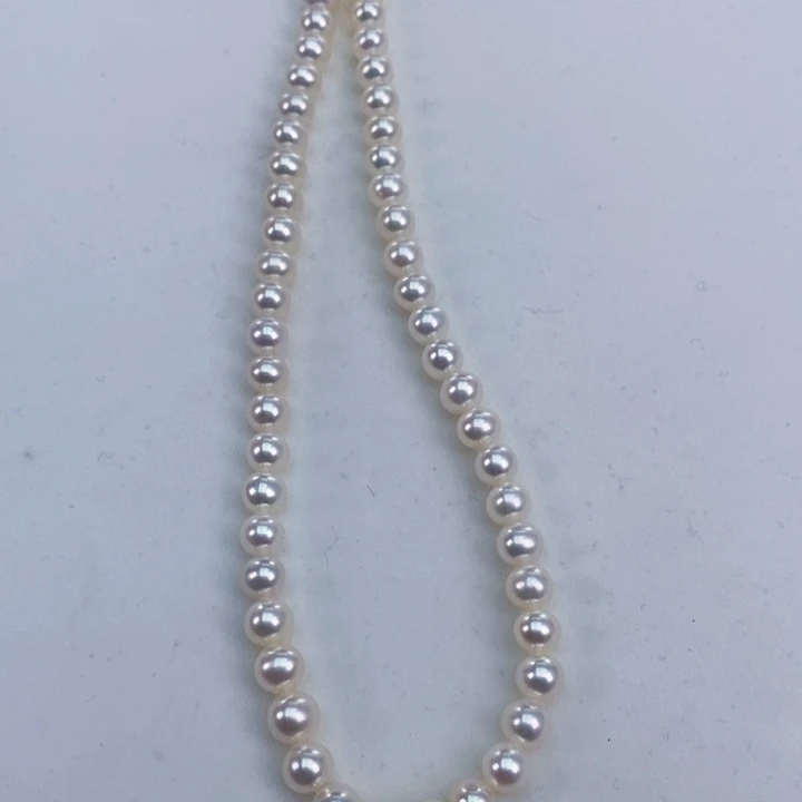 淡水珍珠颈饰银S925镶嵌6.5-7无核炫彩光