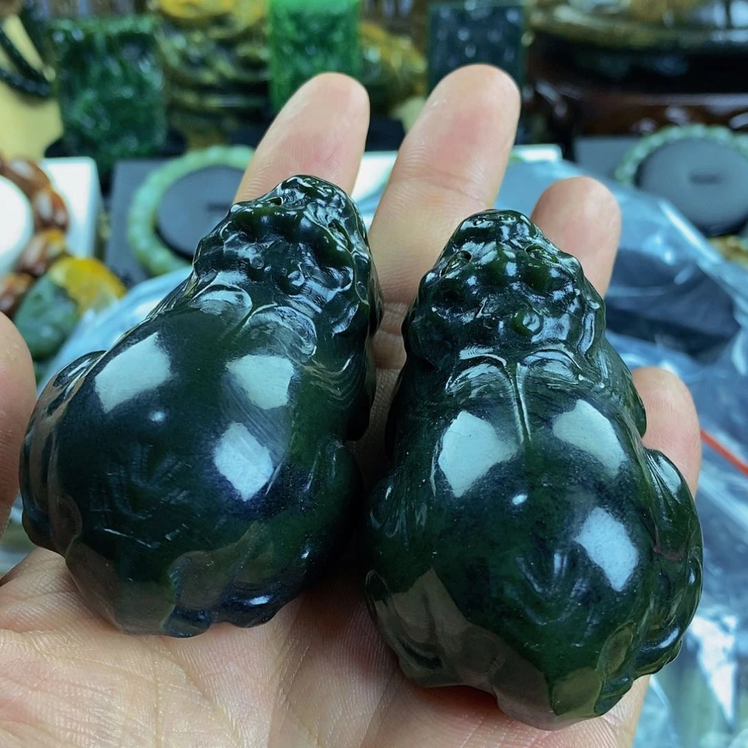 岫岩河磨玉（透闪石质玉）手把未镶嵌修*
