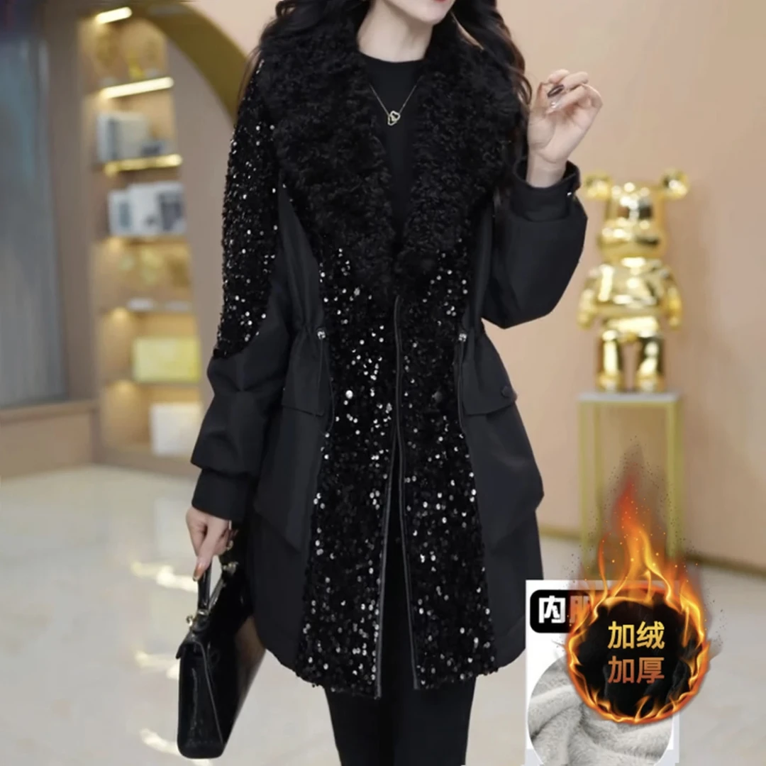 【加绒加厚派克服】2025冬季新款气质时尚大气减龄收腰显瘦派克服