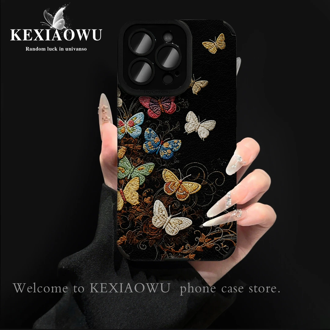 【荣耀系列】适用轻奢瞳眼小羊皮复古蝴蝶手链手机壳