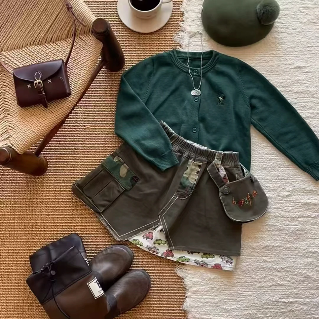 Q225#CMJZ-80203绿色卫衣品牌童装