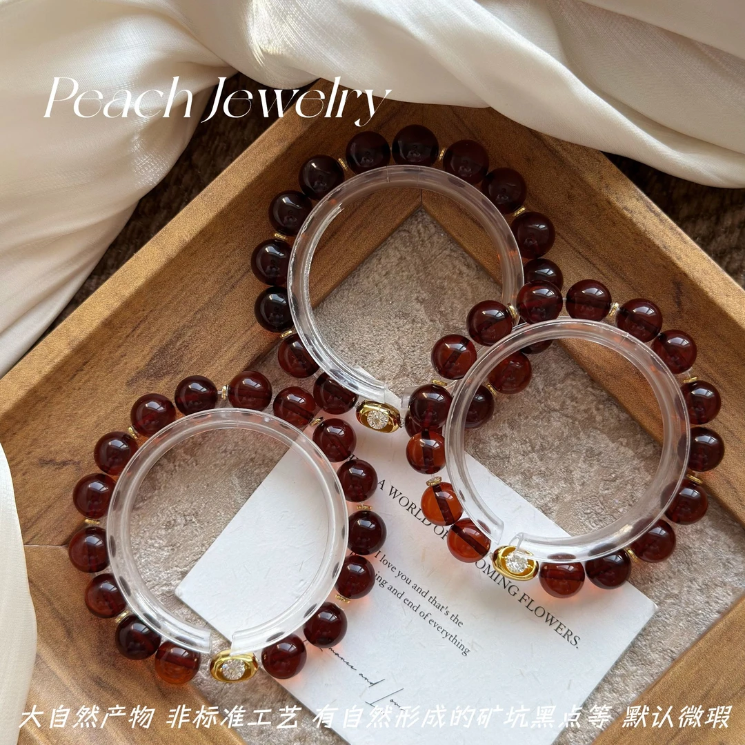 血珀翻转元宝银手链 XL1174 多样性发一颜色微差