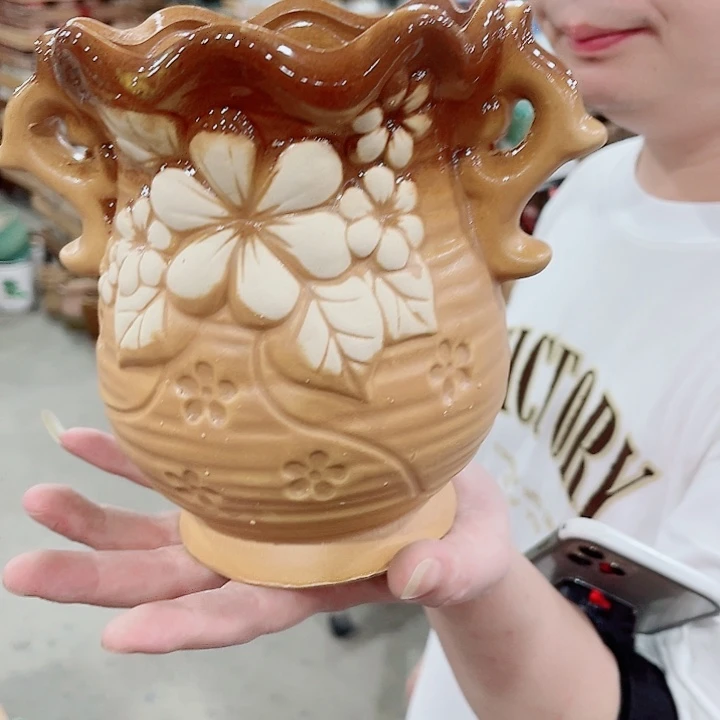 有孔，凑10元包邮陶瓷花盆发货！