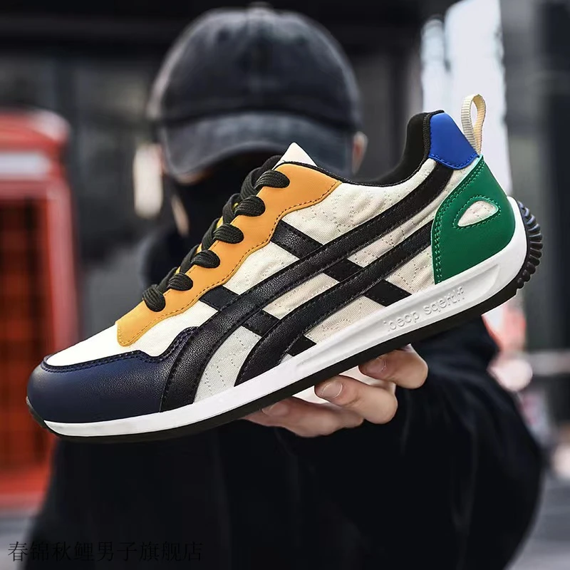 男鞋新款网红款男鞋透气软底运动鞋子男时尚百搭低帮休闲板鞋潮鞋