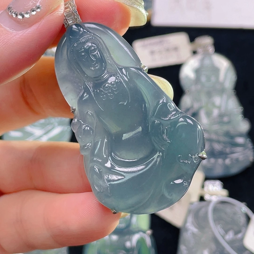 颈饰银S925镶嵌翡翠6,