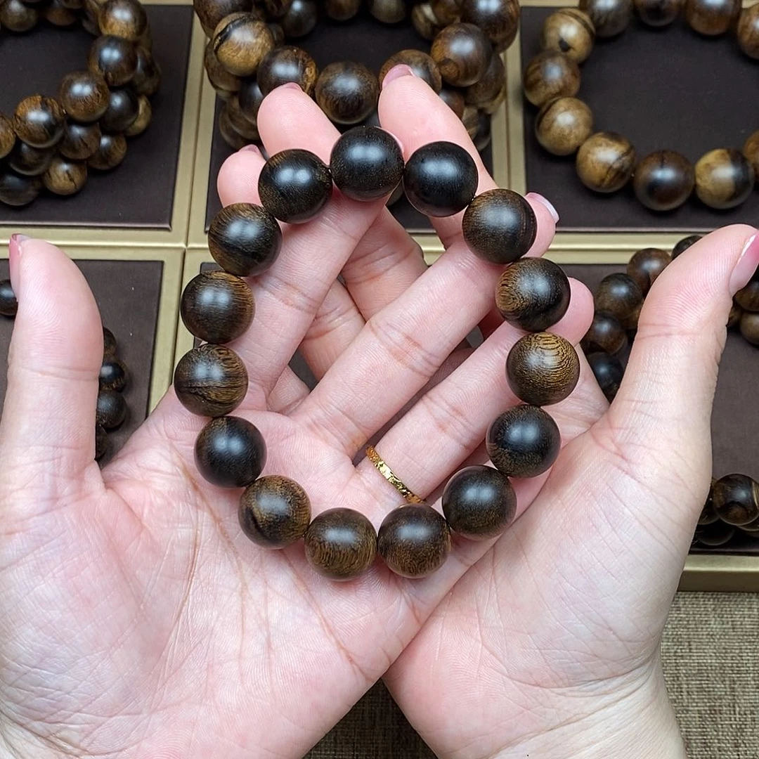 沉香手串越南芽庄白棋楠虎皮缨子瘤疤沉水