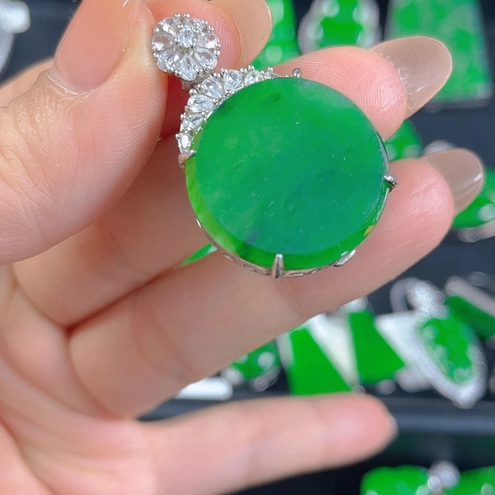 葵****翡翠银S925镶嵌吊坠(不含链)