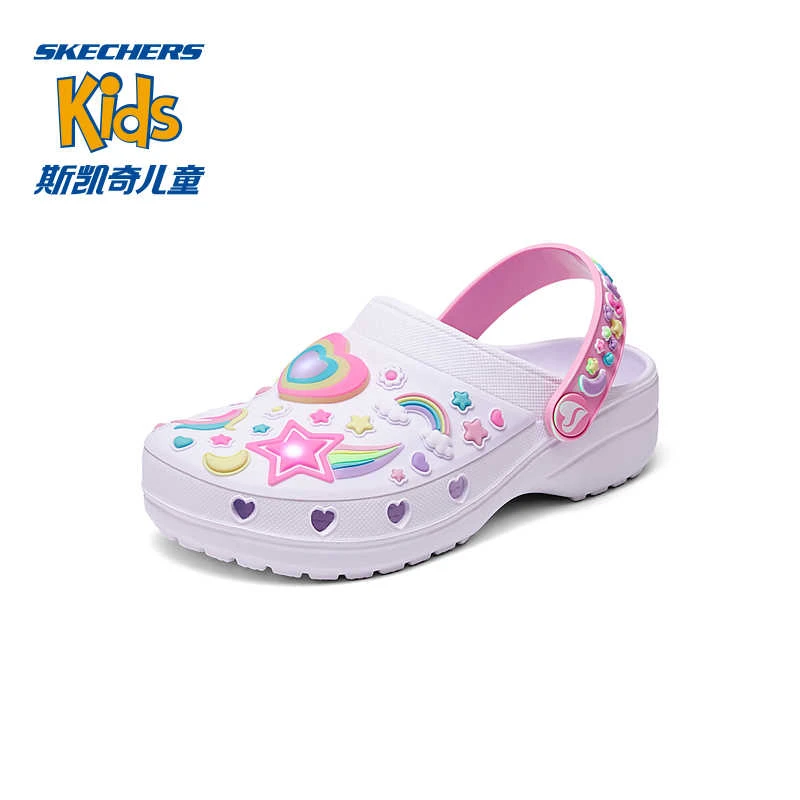 【星河洞洞鞋】斯凯奇儿童童鞋女大童夏季透气舒适洞洞鞋308406L