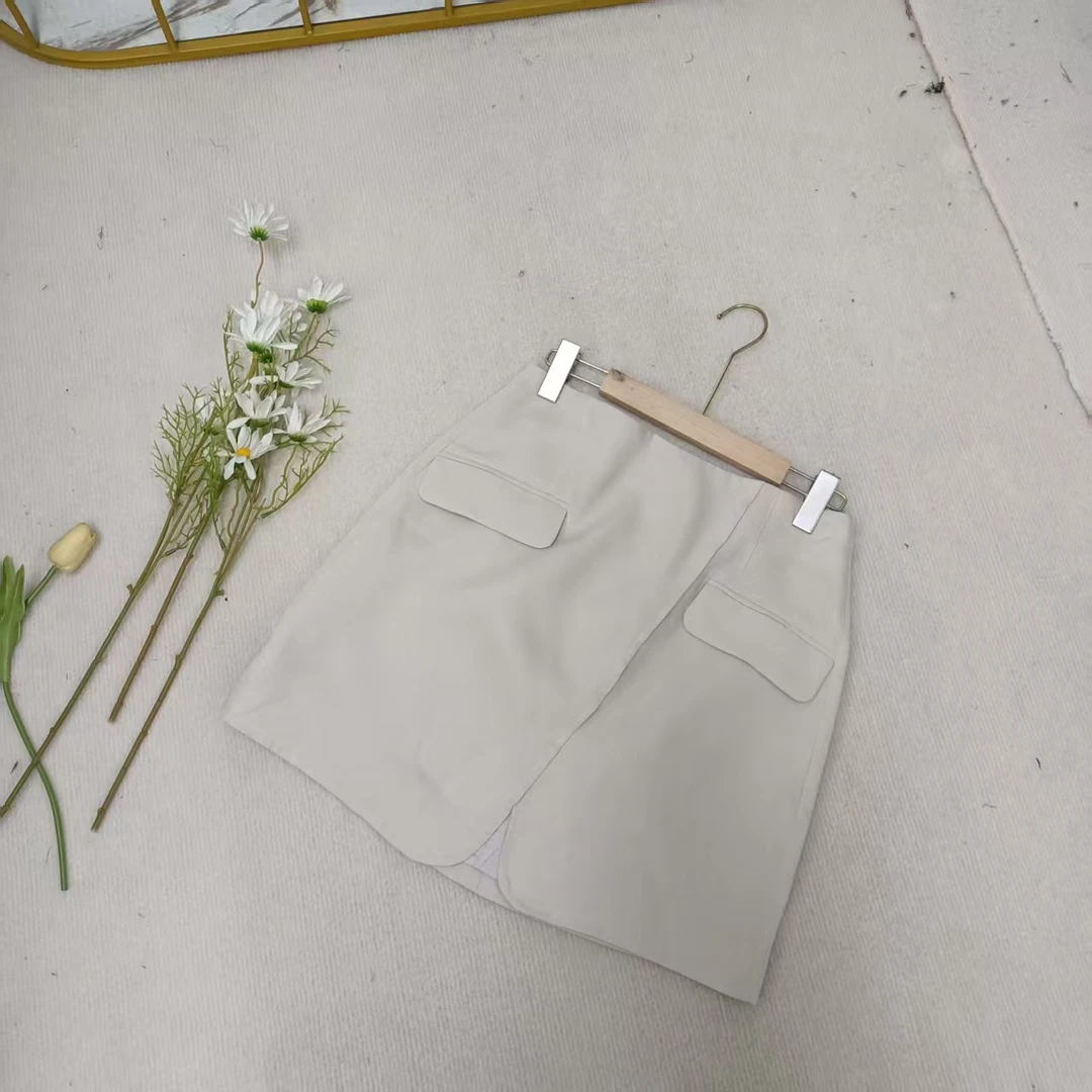 唯琳剪标   A5-11-4050款   杏色假口袋半身裙