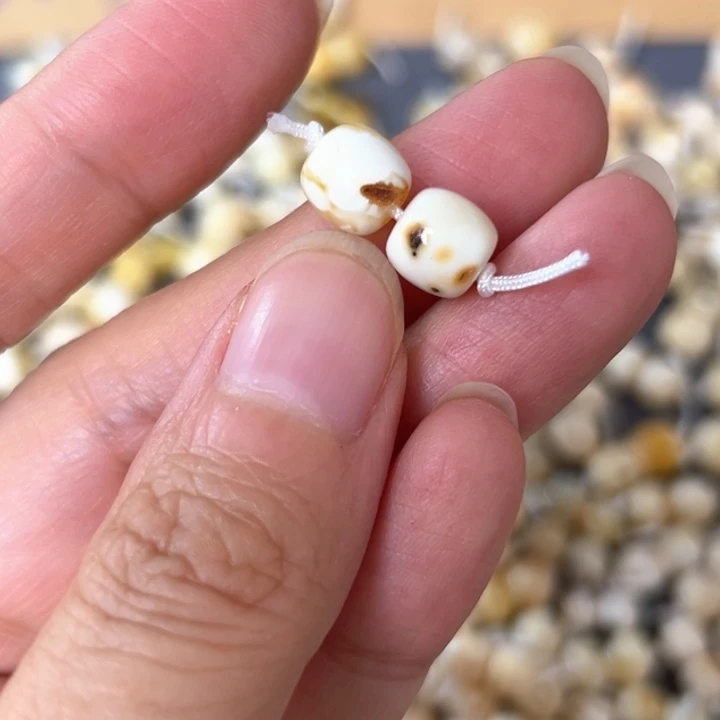 裸石蜜蜡未镶嵌7.6mm一对